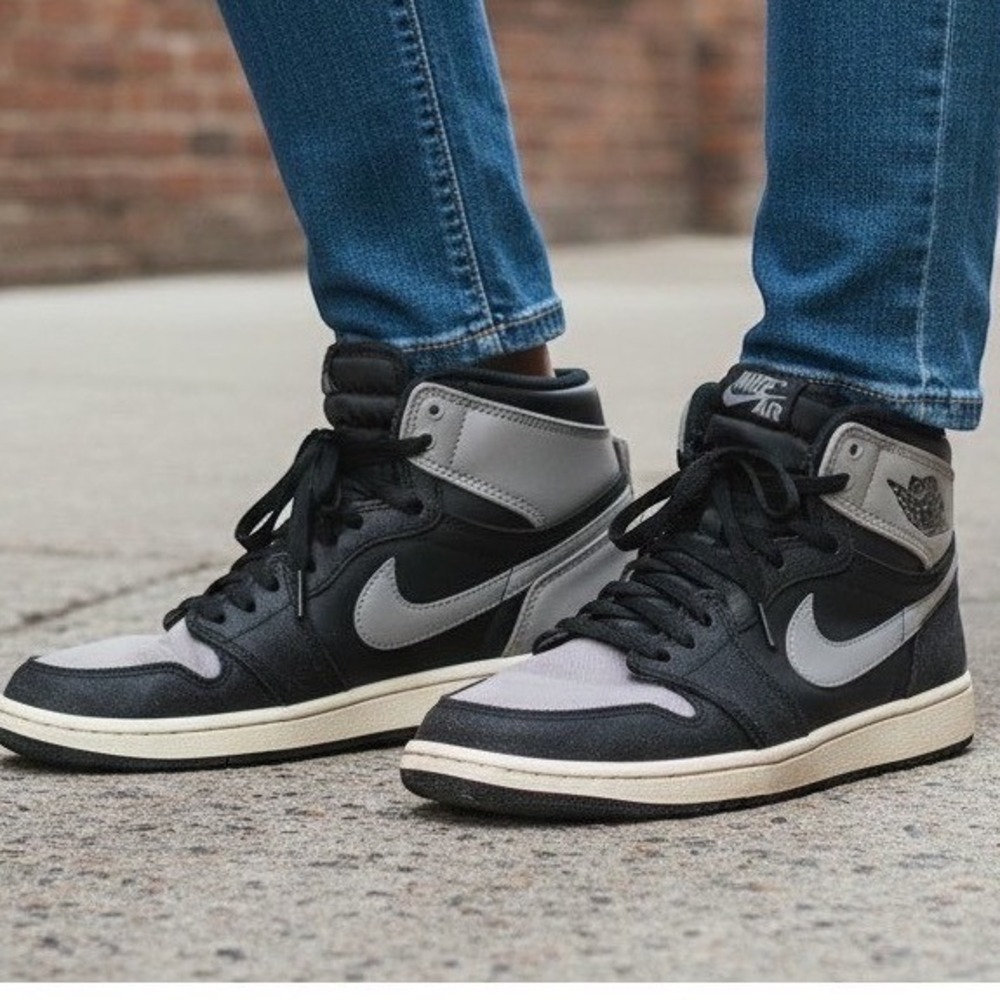 Nike Air Jordan 1 Retro KO High OG‎ Shadow Black Grey Canvas Sneakers 638471-003